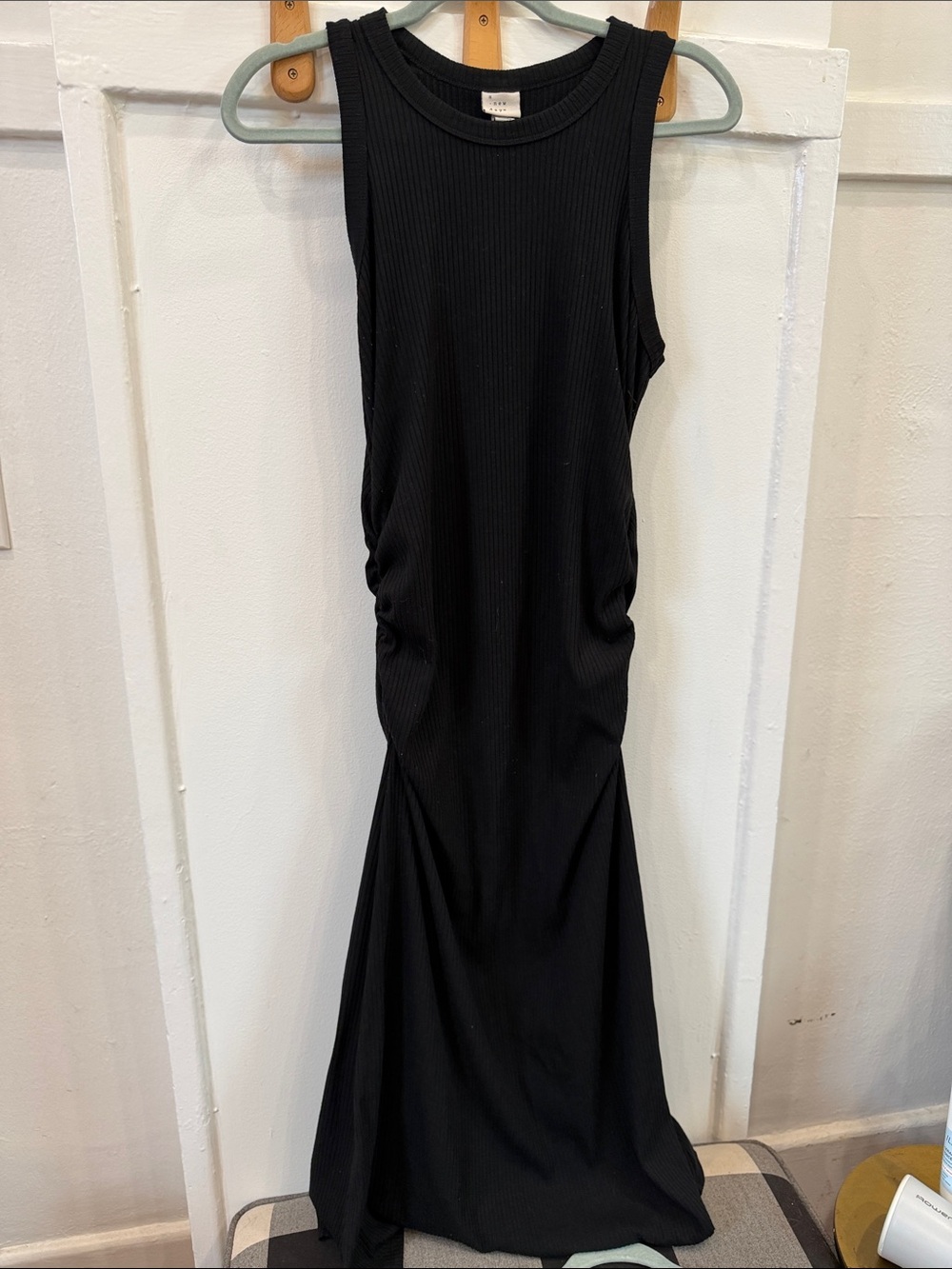 a new day Black Ribbed Sleeveless Maxi Dress